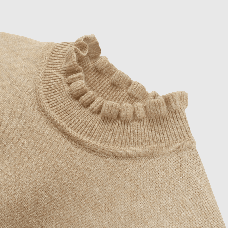 Sweater beige para niña, abrigo suave y cómodo