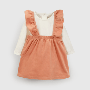 Vestido de cotele durazno para guaguas