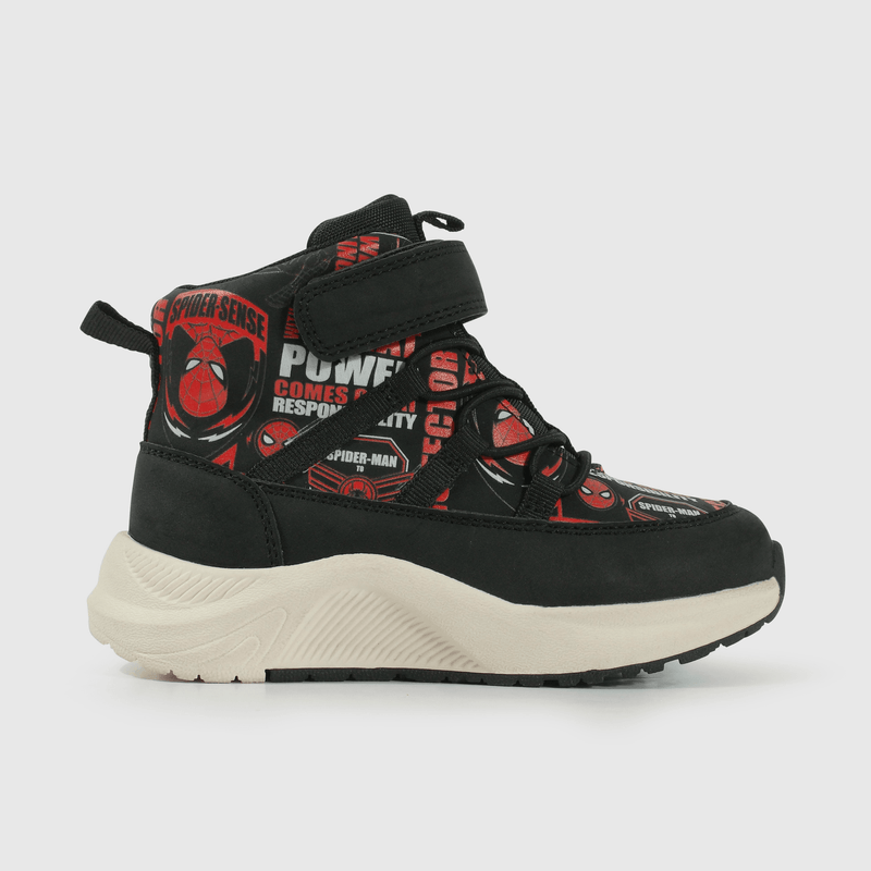 Zapatos Spider Man negros para niños caminantes