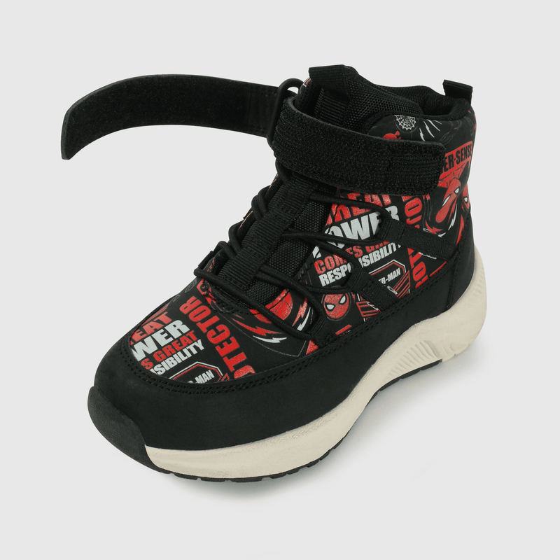 Zapatos Spider Man negros para niños caminantes