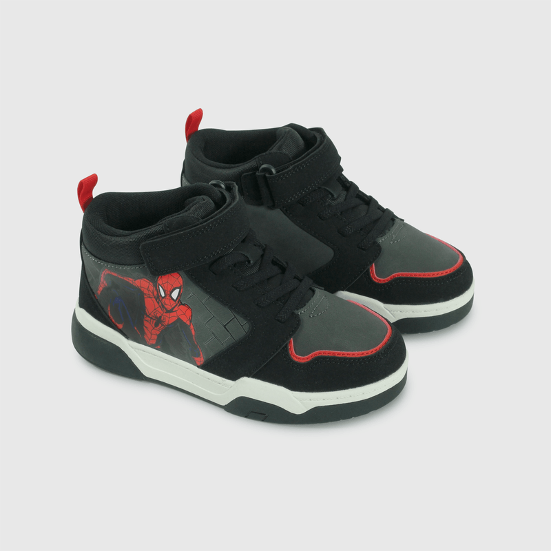 Zapatillas Spiderman negras para niños activos y felices