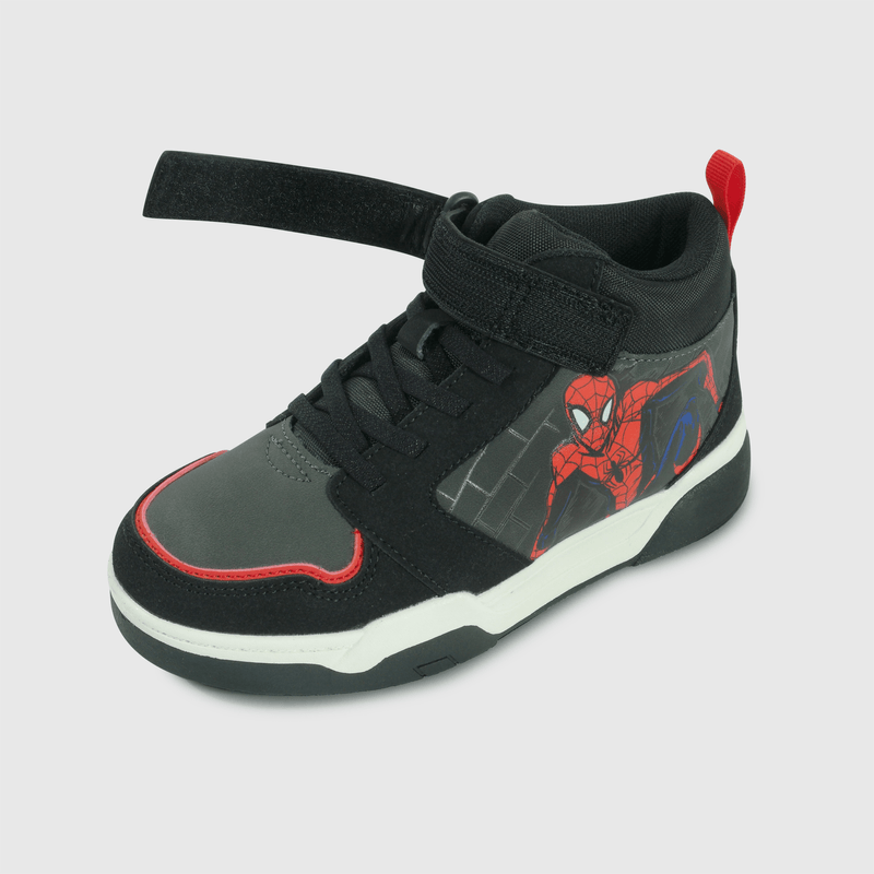 Zapatillas Spiderman negras para niños activos y felices