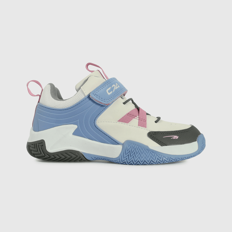 Zapatilla blanca y azul para niños, comodidad y estilo