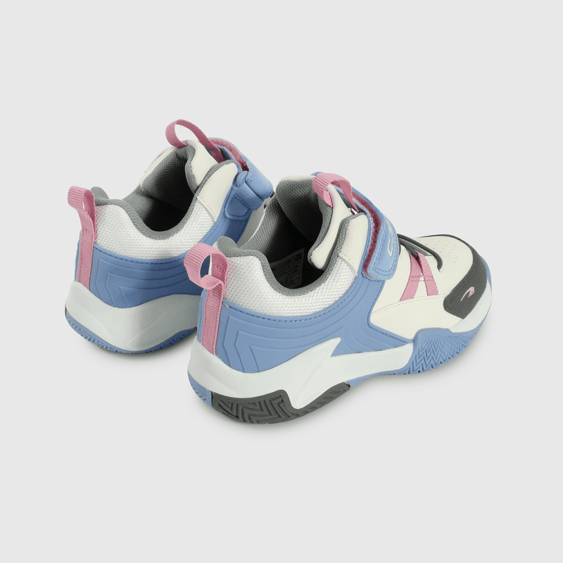 Zapatilla blanca y azul para niños, comodidad y estilo