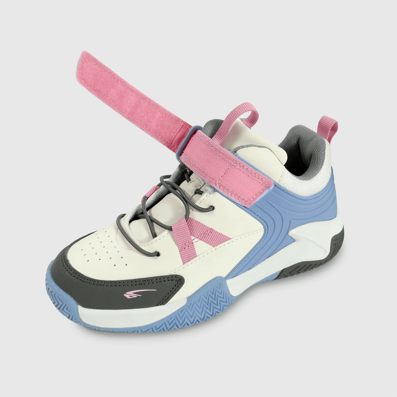 Zapatilla blanca y azul para niños, comodidad y estilo