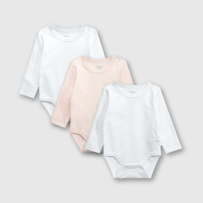 Pack de 3 Bodies Rosados para Bebé de 0 a 24 meses