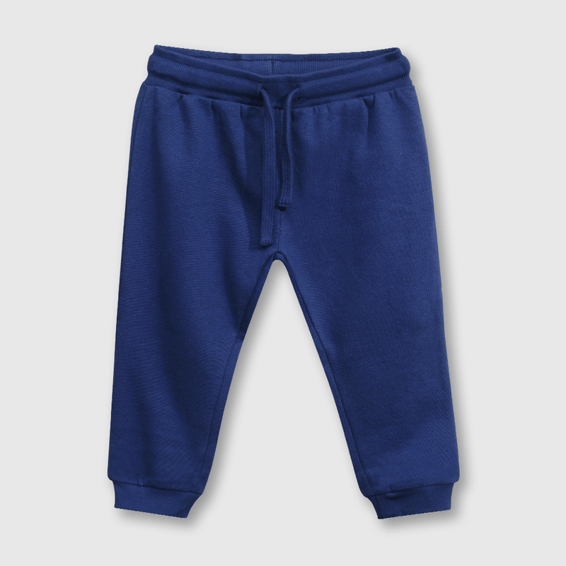 Pantalon Buzo Azul con Carda y Cintura Elasticada para Niño