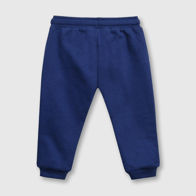 Pantalon Buzo Azul con Carda y Cintura Elasticada para Niño