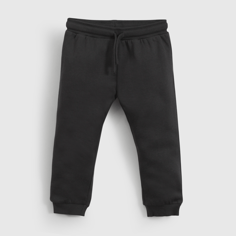Pantalon Buzo Gris con Carda Interior y Cintura Elasticada
