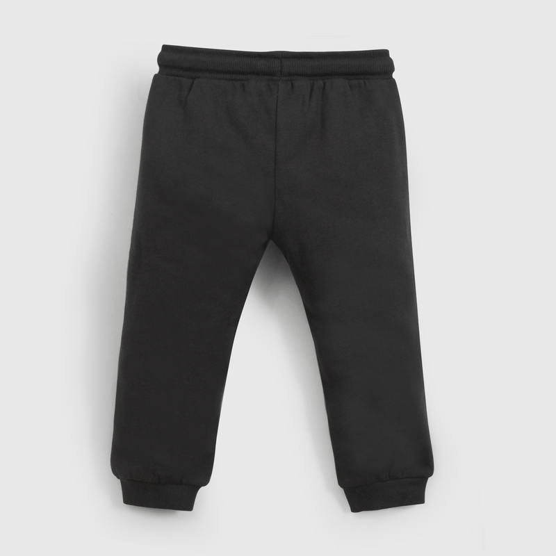 Pantalon Buzo Gris con Carda Interior y Cintura Elasticada
