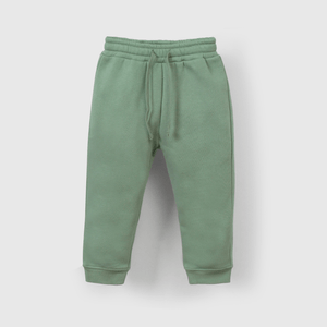 Pantalon Buzo Verde con Carda Interior y Cintura Elasticada