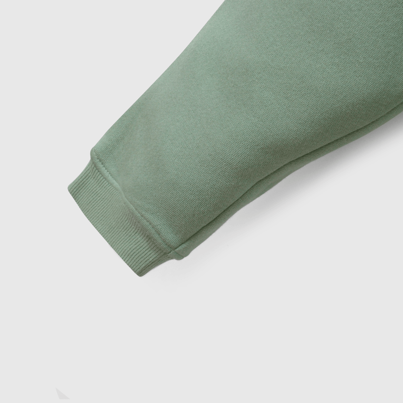 Pantalon Buzo Verde con Carda Interior y Cintura Elasticada
