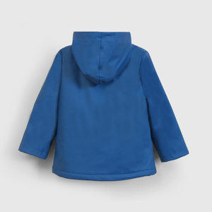 Chaqueta Azul Engomada con Forro de Jersey y Gorro para bebe