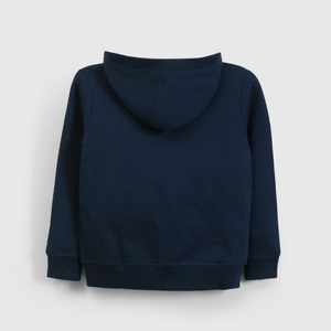 Polerón Azul de polycotton con Cierre y Gorro para niño
