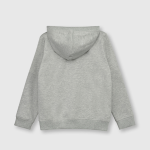 Polerón Gris de polycotton con Cierre y Gorro para Niño