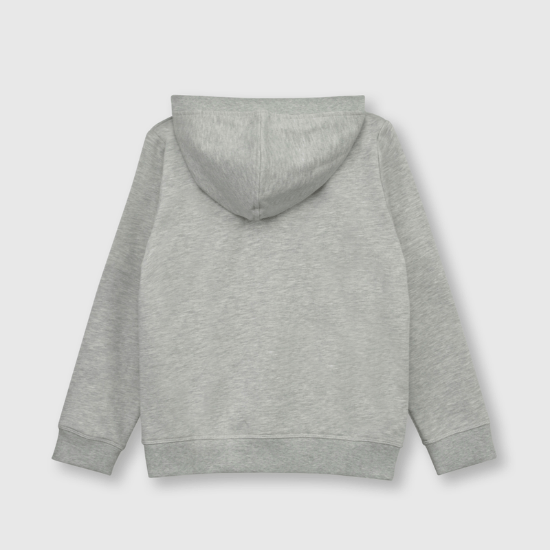 Polerón Gris de polycotton con Cierre y Gorro para Niño