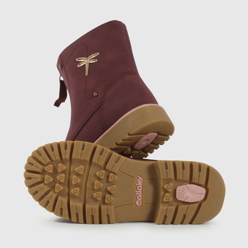 Bootie de Niña Rojo Caña media con Cierre