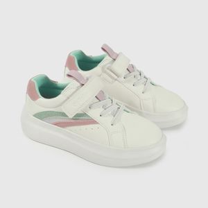 Zapatilla Lifestyle de Niña Blanco Caña Baja Velcro + Cordón