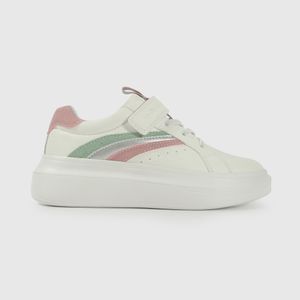 Zapatilla Lifestyle de Niña Blanco Caña Baja Velcro + Cordón