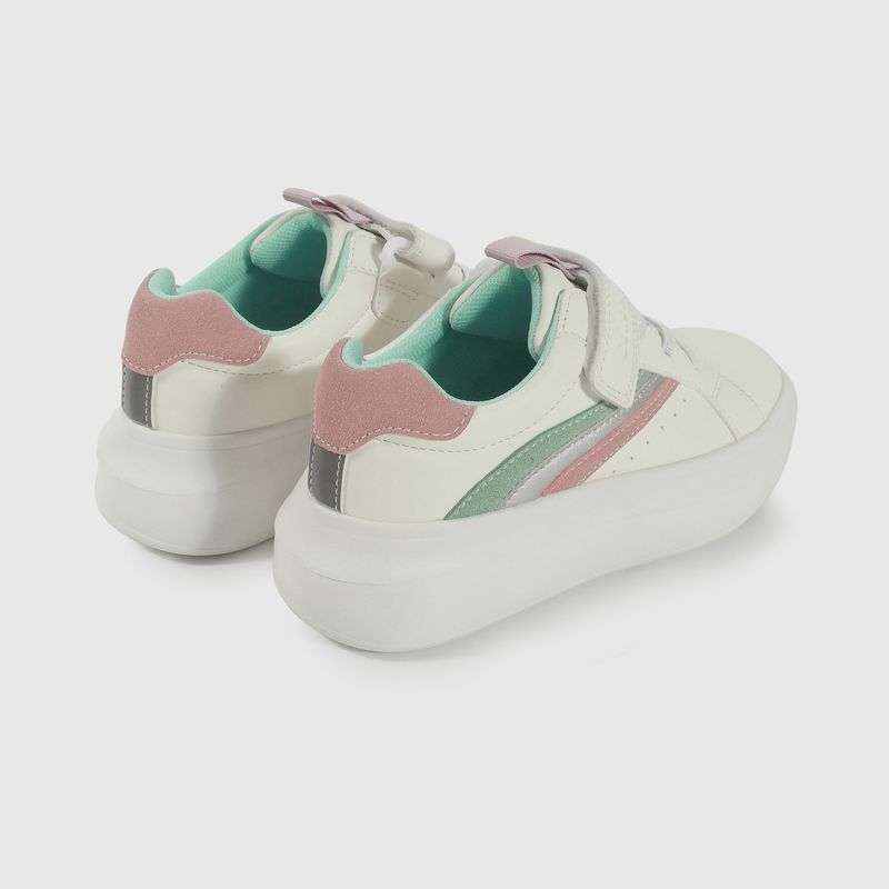 Zapatilla Lifestyle de Niña Blanco Caña Baja Velcro + Cordón