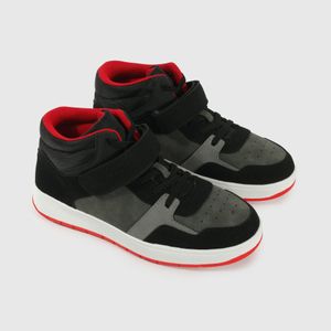 Zapatilla Lifestyle de Niño Negro Caña Media Velcro y Cordón