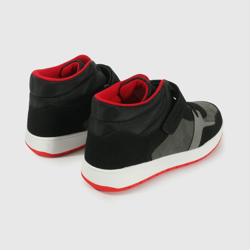 Zapatilla Lifestyle de Niño Negro Caña Media Velcro y Cordón