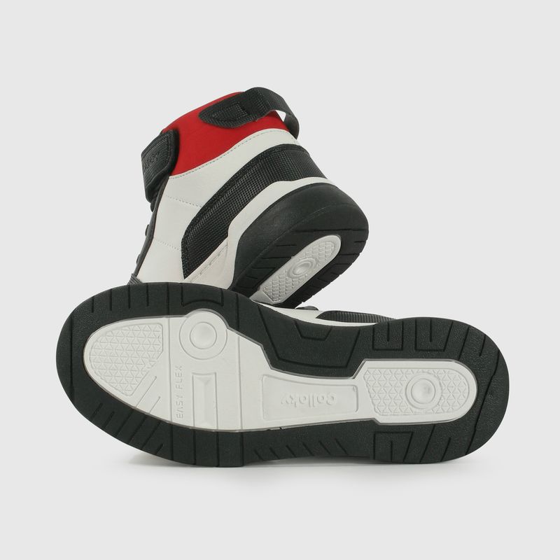 Zapatilla Lifestyle de Niño Rojo Caña Media Velcro y Cordón