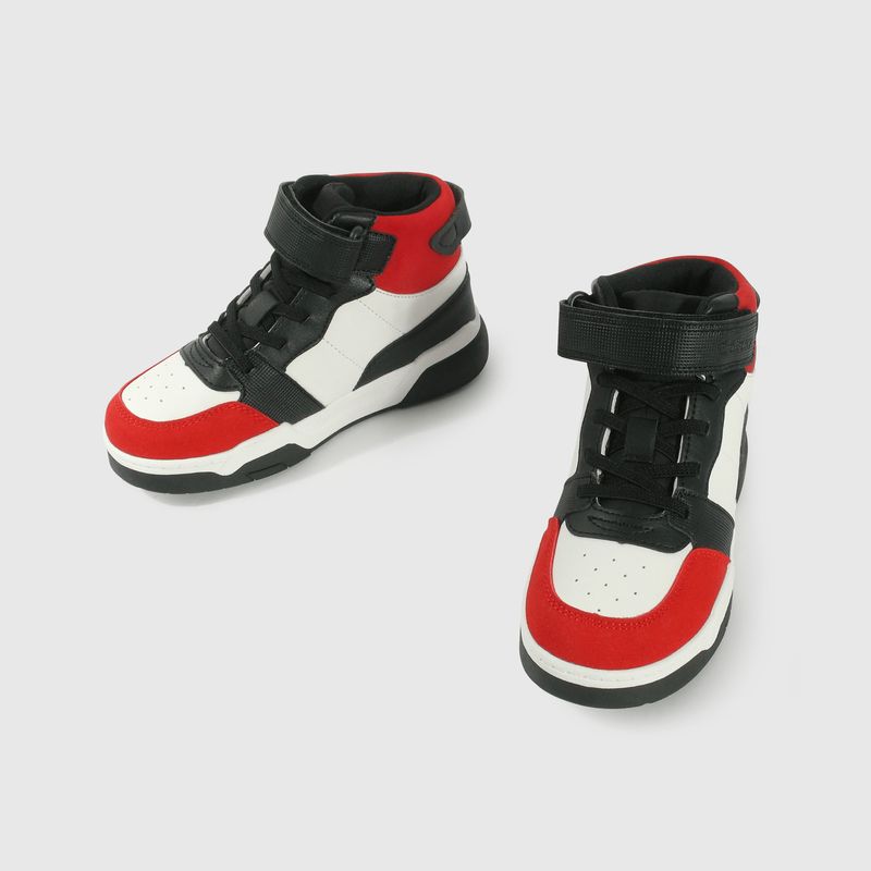 Zapatilla Lifestyle de Niño Rojo Caña Media Velcro y Cordón