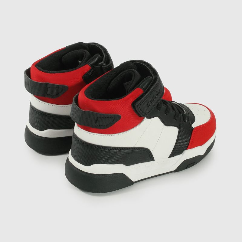 Zapatilla Lifestyle de Niño Rojo Caña Media Velcro y Cordón