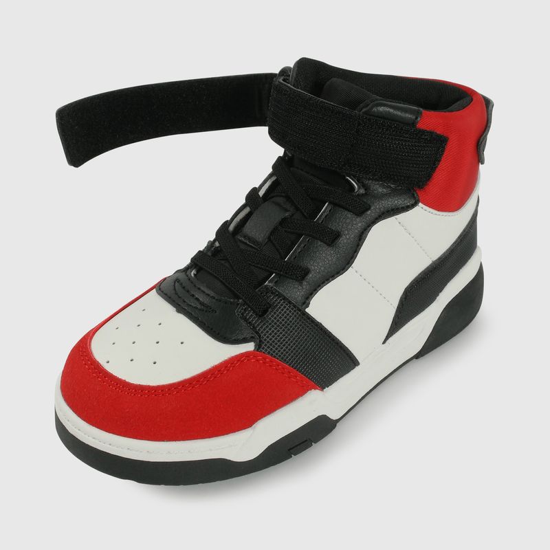 Zapatilla Lifestyle de Niño Rojo Caña Media Velcro y Cordón