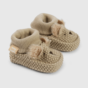 Pantufla Beige Unisex de bebé