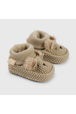Pantufla Beige Unisex de bebé