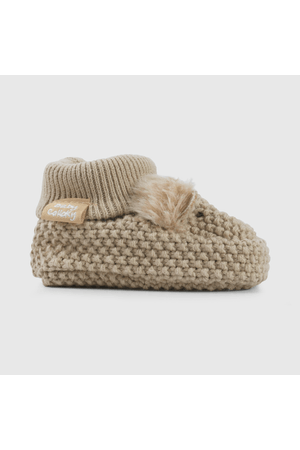 Pantufla Beige Unisex de bebé