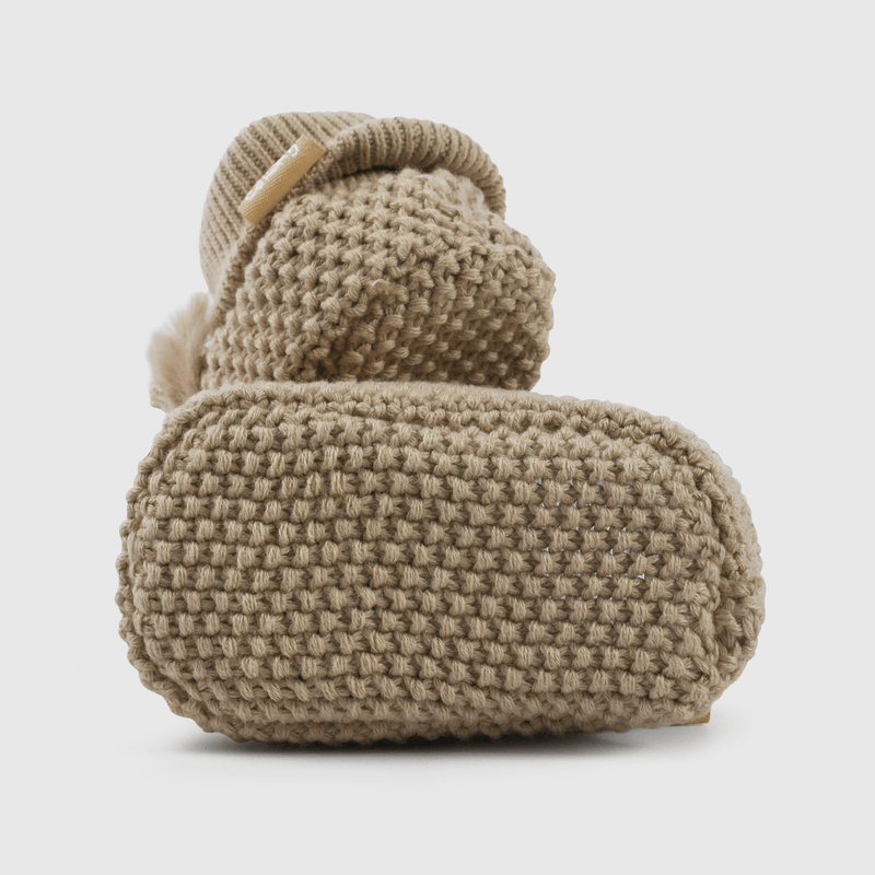 Pantufla Beige Unisex de bebé