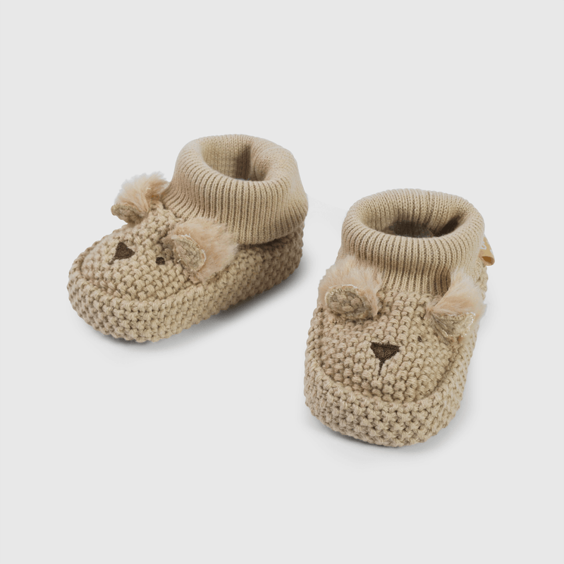 Pantufla Beige Unisex de bebé