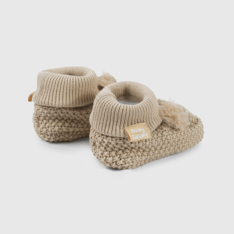 Pantufla Beige Unisex de bebé