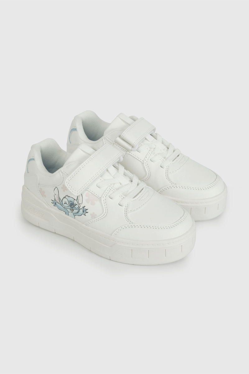 Zapatilla Blanca con Plataforma de Stitch