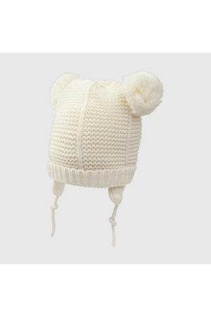 Gorro con Forro Jersey y Orejas Beige Niña de 3 a 24 meses