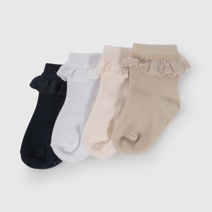 Pack Cuatro Calcetines Vuelos de Niña Infantil talla 14/16 a 23/25