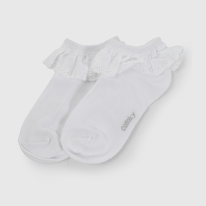 Pack Dos Calcetín Blanco Vuelos de Niña talla 23/25 a 34/37