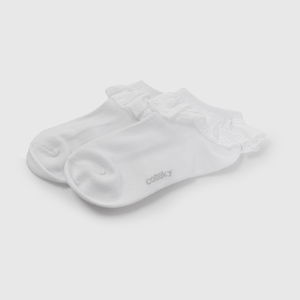 Pack Dos Calcetín Blanco Vuelos de Niña talla 23/25 a 34/37