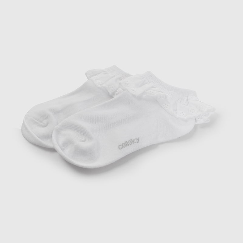 Pack Dos Calcetín Blanco Vuelos de Niña talla 23/25 a 34/37