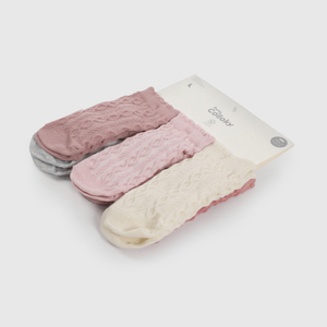 Pack Seis Calcetines Multicolor Trenzado de Niña Infantil talla 14/16 a 23/25