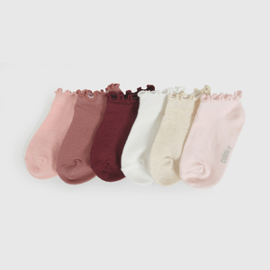 Pack Seis Calcetín Rosado Vuelos de Niña talla 23/25 a 34/37