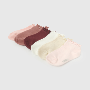 Pack Seis Calcetín Rosado Vuelos de Niña talla 23/25 a 34/37