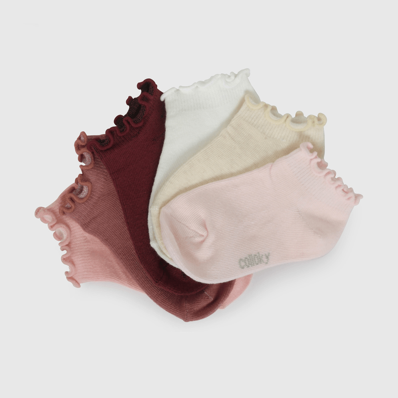 Pack Seis Calcetín Rosado Vuelos de Niña talla 23/25 a 34/37