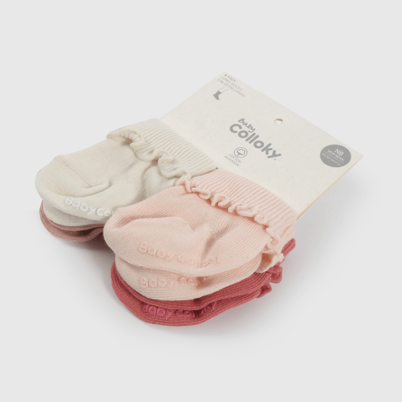 Pack Cuatro Calcetines Rosado de Bebé de New born talla Única