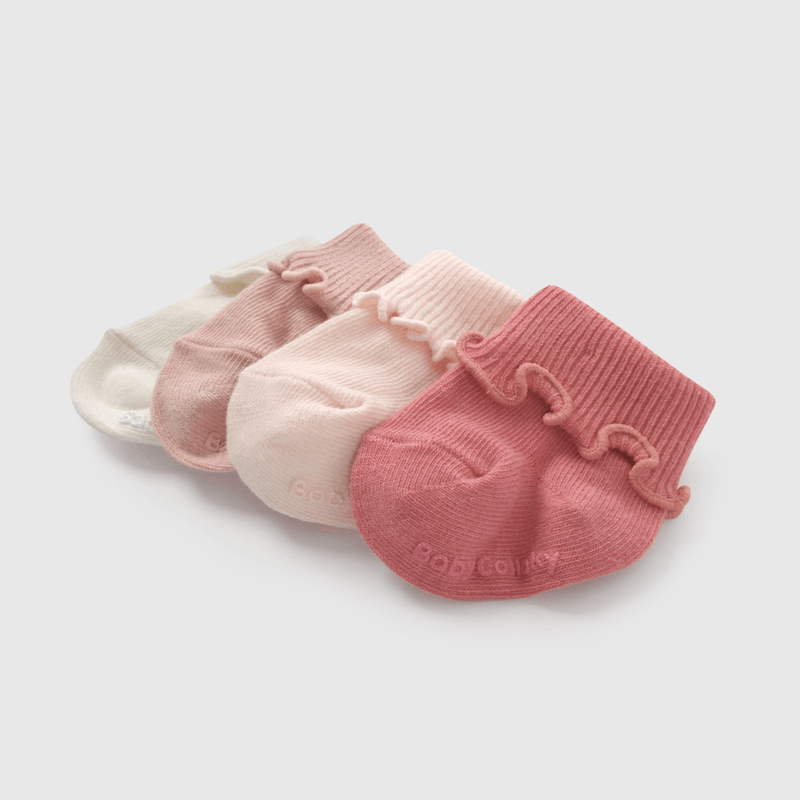 Pack Cuatro Calcetines Rosado de Bebé de New born talla Única
