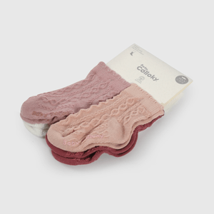 Pack Cuatro Calcetines Trenzados de Niña Infantil talla 14/16 a 23/25