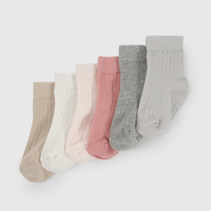 Pack Seis Calcetines Rosado de Niña Infantil talla 14/16 a 23/25